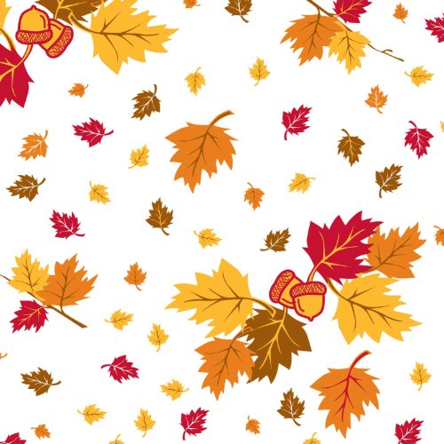 0098382009667 - PARTY ESSENTIALS HEAVY DUTY PRINTED PLASTIC TABLE COVER AVAILABLE IN 44 COLORS, 54 X 108, AUTUMN LEAVES