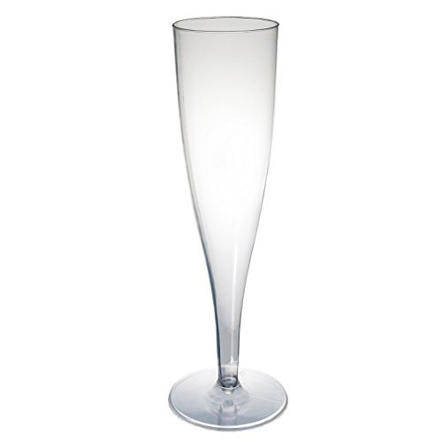 0098382250106 - PARTY ESSENTIALS HARD PLASTIC ONE PIECE 5-OUNCE CHAMPAGNE FLUTES, 10-COUNT, CLEAR
