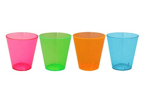 0098382311371 - PARTY ESSENTIALS HARD PLASTIC 2-OUNCE SHOT/SHOOTER GLASSES, 120-COUNT, ASSORTED NEON
