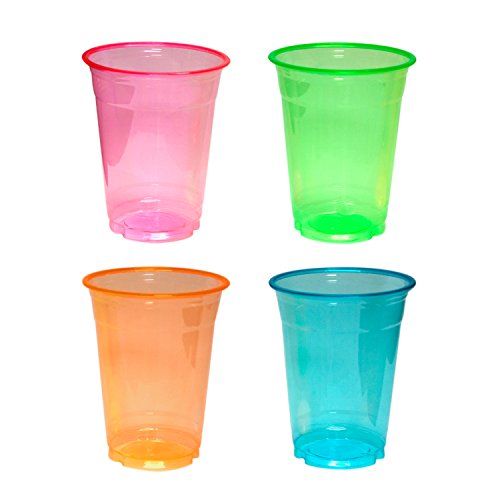 0098382311449 - PARTY ESSENTIALS SOFT PLASTIC 16-OUNCE PARTY CUPS/PINT GLASSES, 80-COUNT, ASSORTED NEON