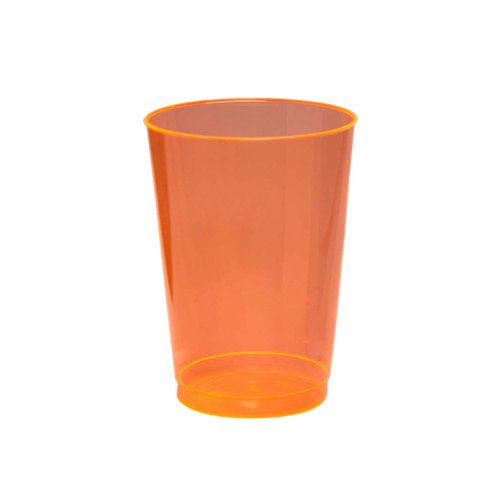 0098382610559 - PARTY ESSENTIALS HARD PLASTIC 10-OUNCE PARTY CUPS AND TALL TUMBLERS, NEON ORANGE, 25-COUNT