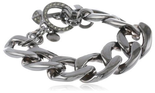 0098686437920 - JUICY COUTURE HEMATITE COLORED LUXE LINK BRACELET, 7.5