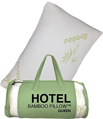 9886167899623 - HOTEL BAMBOO PILLOW MEMORY FOAM HYPOALLERGENIC COOL COMFORT TRAVEL BAG NEW