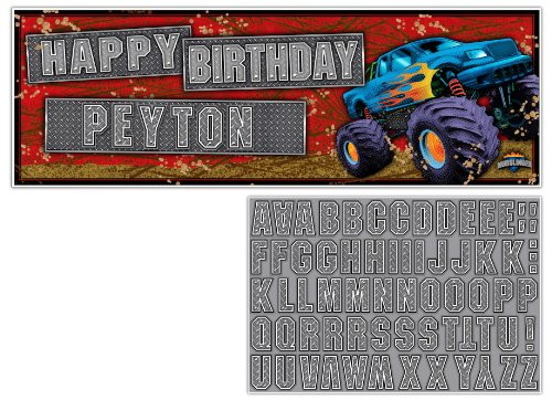 9888374949566 - CREATIVE CONVERTING MUDSLINGER GIANT PARTY BANNER WITH STICKERS