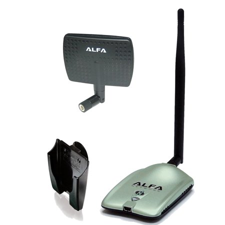 0989898266784 - ALFA AWUS036NH 2000MW 2W 802.11G/N HIGH GAIN USB WIRELESS G / N LONG-RANGE WIFI NETWORK ADAPTER WITH 5DBI SCREW-ON SWIVEL RUBBER ANTENNA AND 7DBI PANEL ANTENNA AND SUCTION CUP / CLIP WINDOW MOUNT