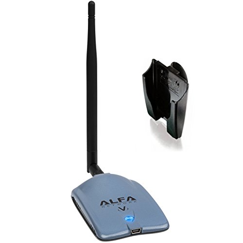 0989898504091 - ALFA AWUS036NHV 802.11N HIGH POWER 5000MW WIRELESS-N USB WI-FI ADAPTER W/ REMOVABLE 5DBI ANTENNA & SUCTION CUP WINDOW MOUNT DOCK - POWERFUL 802.11 B/G/N - 150MBPS - 2.4 GHZ - REALTEK RTL8188EUS CHIPSET - STRONGEST ON THE MARKET - NEWEST VERSION