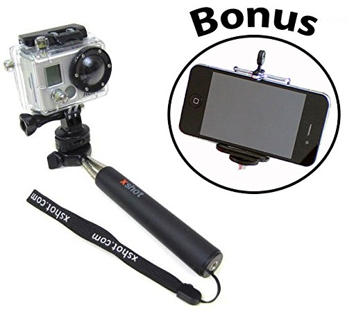 0989898721016 - XSHOT 2.0 SELFIE HANDHELD STICK POLE GOPRO POCKET MONOPOD SUPPORTS THE HD HERO2, HD HERO3, HERO4 SESSION, HD HELMET HERO, HD MOTORSPORTS HERO, HD SURF HERO, HD HERO NAKED AND A FREE UNIVERSAL MOUNT HOLDER FOR THE SAMSUNG GALAXY, S3 I9300, S4 I9500, S5 G-