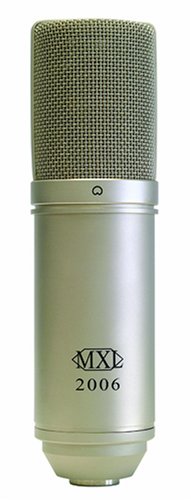 0989898858125 - MXL 2006 LARGE GOLD DIAPHRAGM CONDENSER MICROPHONE WITH MXL-57 SHOCK MOUNT AND CARRYING CASE