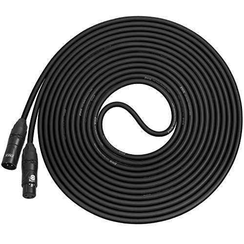 0989898858941 - LYXPRO BALANCED XLR CABLE 25 FT PREMIUM SERIES PROFESSIONAL MICROPHONE CABLE, POWERED SPEAKERS AND OTHER PRO DEVICES CABLE, BLACK