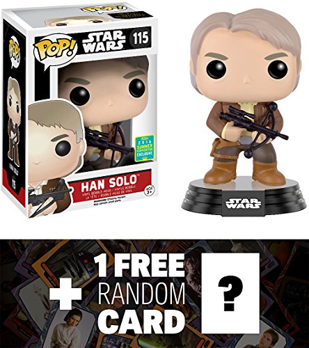 9899999470915 - HAN SOLO (2016 SUMMER EXCLUSIVE): FUNKO POP! X STAR WARS VINYL BOBBLE-HEAD FIGURE W/ STAND + 1 FREE OFFICIAL STAR WARS TRADING CARD BUNDLE
