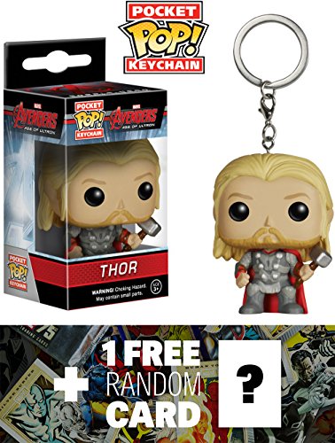 9899999517603 - THOR: POCKET POP! X AVENGERS - AGE OF ULTRON MINI-FIGURE KEYCHAIN + 1 FREE OFFICIAL MARVEL TRADING CARD BUNDLE