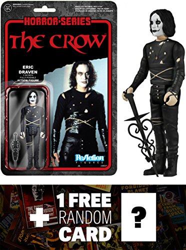 9899999518037 - ERIC DRAVEN: FUNKO X SUPER 7 X THE CROW REACTION SERIES + 1 FREE CLASSIC HORROR MOVIES TRADING CARD BUNDLE