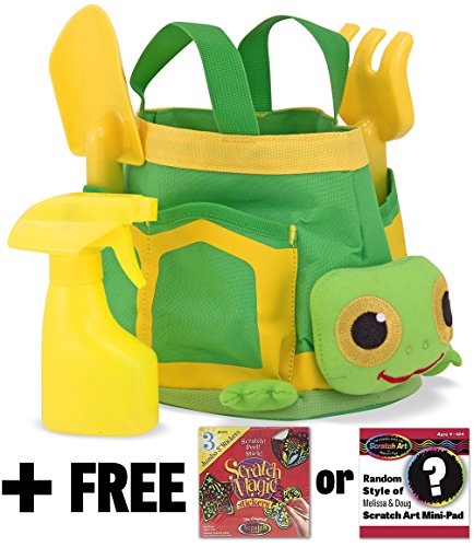 9899999562764 - TOOTLE TURTLE GARDENING TOTE SET: SUNNY PATCH OUTDOOR PLAY SERIES + FREE MELISSA & DOUG SCRATCH ART MINI-PAD BUNDLE