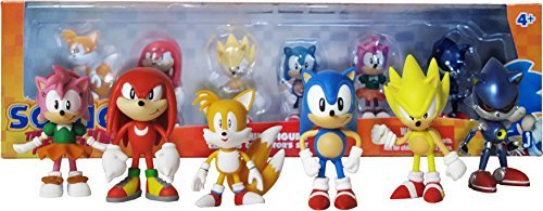 9899999565642 - SONIC MINI FIGURE CLASSIC COLLECTOR SET (SONIC, AMY, SUPER SONIC, TAILS, METAL SONIC, AND KNUCKLES)