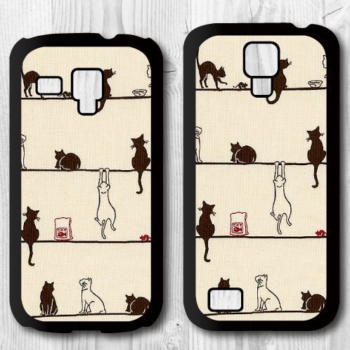 9906130023166 - FOR SAMSUNG GALAXY S4 MINI / S3 MINI CASE, LOVELY CATS PATTERN DESIGN PROTECTIVE HARD PHONE COVER SKIN CASE FOR SAMSUNG GALAXY S3 MINI + SCREEN PROTECTOR