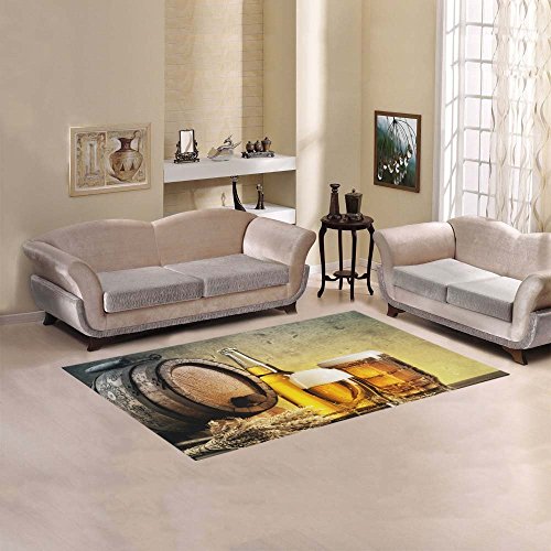 9924168209116 - CUSTOM BARREL AND THE BEER GLASSES ON THE TABLE AREA RUG MODERN CARPET HOME DECORATION SIZE 7'X 5'