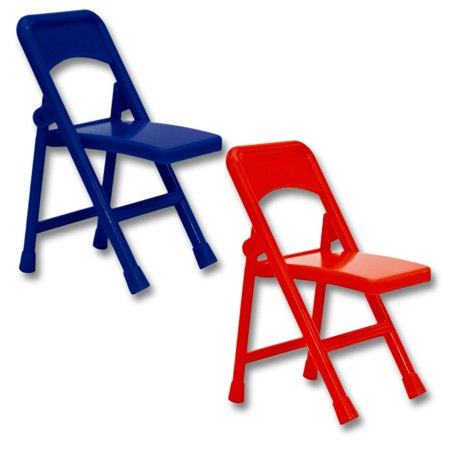 0993314102259 - SPECIAL DEAL: 1 RED & 1 BLUE PLASTIC TOY FOLDING CHAIRS FOR WWE WRESTLING ACTION FIGURES