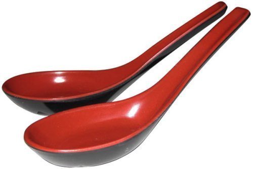 0099461335387 - ASIAN RED/BLACK SOUP SPOONS, SET OF 2