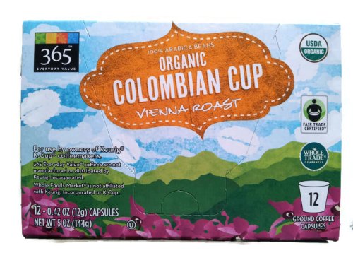 0099482447724 - WHOLE FOODS COFFEE ORGANIC COLUMBIAN CUP VIENNA ROAST 12CT (PACK OF 4)