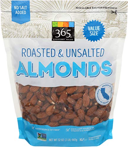 0099482473686 - 365 EVERYDAY VALUE, ALMONDS, ROASTED & UNSALTED, 32 OZ