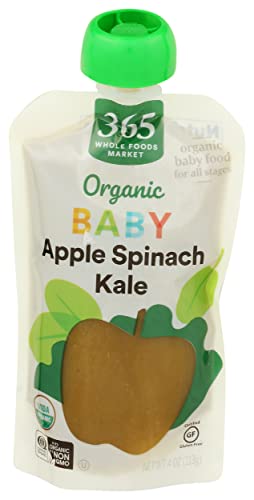 0099482490621 - 365 BY WHOLE FOODS MARKET, ORGANIC BABY FOOD, APPLE SPINACH KALE, 4 OUNCE