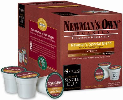 0099555000504 - NEWMANS OWN ORGANICS COFFEE 18 K-CUPS EXTRA BOLD DARK ROAST 108893