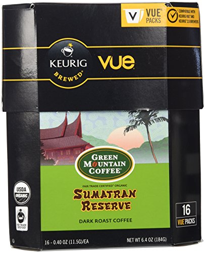 0099555093735 - GREEN MOUNTAIN COFFEE FAIR TRADE ORGANIC SUMATRAN RESERVE, VUE CUP PORTION PACK FOR KEURIG VUE BREWING SYSTEMS (16 COUNT)