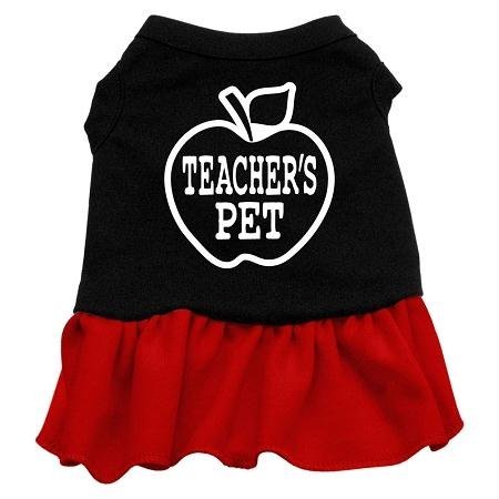 0099994364946 - MIRAGE PET PRODUCTS 12-INCH TEACHERS PET SCREEN PRINT DRESS, MEDIUM, BLACK WITH RED