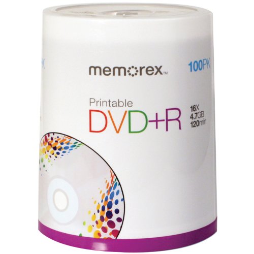 0999992778847 - MEMOREX DVD PLUS R 16X 4.7GB 100 PACK SPINDLE PRINTABLE