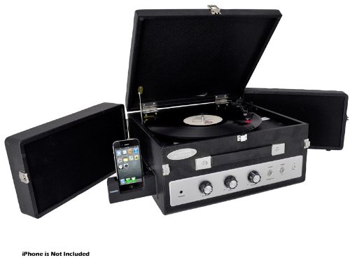 0999993399775 - PYLE-HOME PLTTB8UI CLASSICAL VINYL TURNTABLE PLAYER WITH PC RECORD, IPOD PLAYER,