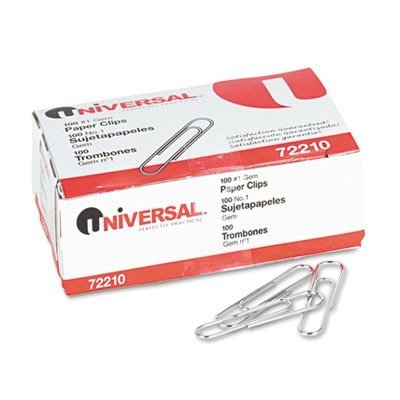 0999994060162 - UNIVERSAL PAPER CLIPS, SILVER, 100 PER BOX OR 10 BOXES PER PACK