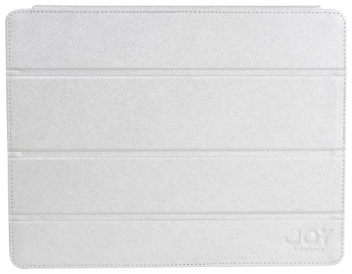 0999994701409 - THE JOY FACTORY SMARTSUIT2 ULTRA SLIM LEATHER SNAP ON CASE WITH WAKE UP/SLEEP COVER FOR IPAD2 AAD120 - WHITE SILVER