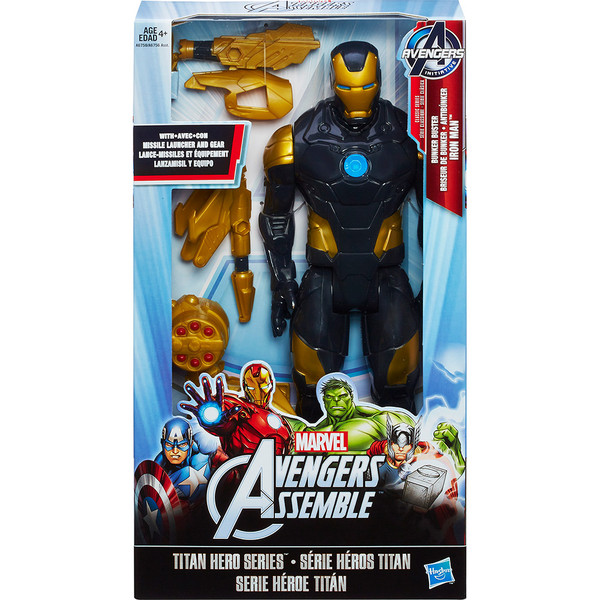 1069101398446 - BONECO HASBRO MARVEL AVENGERS ASSEMBLE TITAN HERO ANTIBÚNKER HOMEM DE FERRO