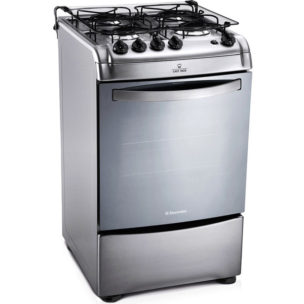 7896584055818 - FOGÃO DE PISO ELECTROLUX 52SPX 4 BOCAS COM ACENDIMENTO AUTOMÁTICO E VIDRO DA PORTA DO FORNO REMOVÍVEL, BIVOLT, INOX