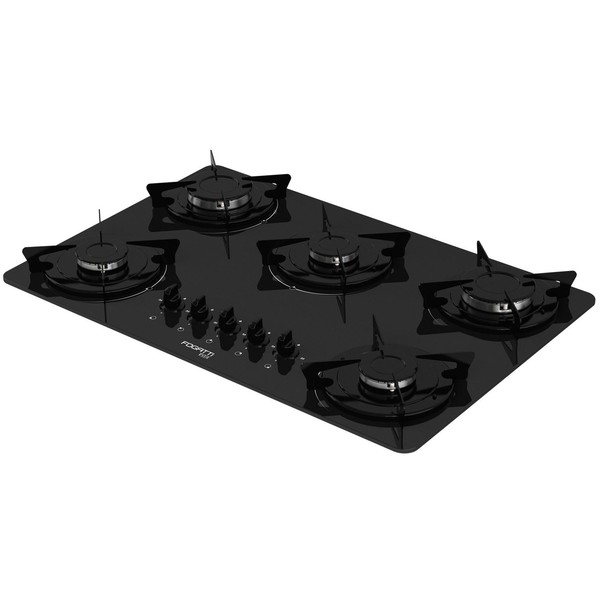 7898268778907 - FOGATTI V500X ESMALTADO COOKTOP 5 BOCAS PRETO