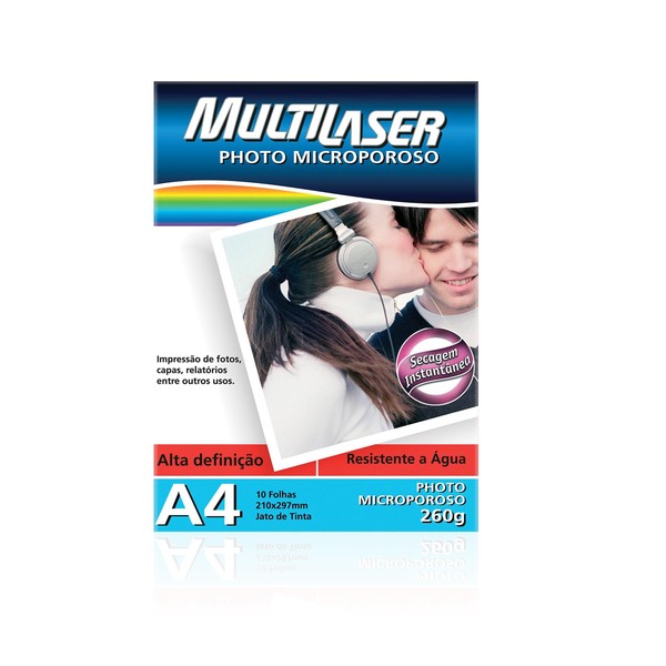 7898458703283 - MULTILASER PE018 PHOTO PAPER MICROPOROSO /M² FOTOGRÁFICO A4 10 PACOTE