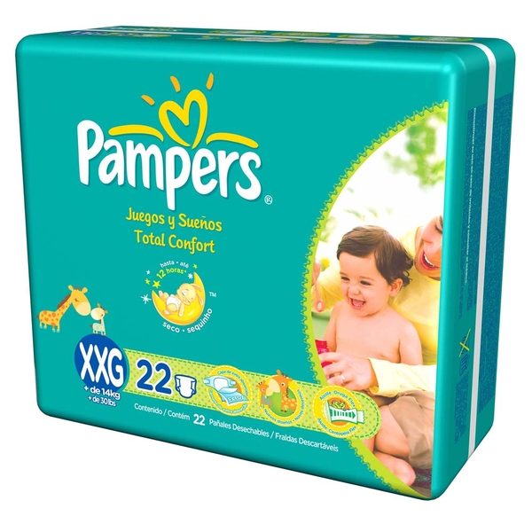 7506309847757 - PAMPERS TOTAL CONFORT XXG 22 UNIDADES