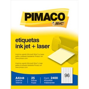 7896041925159 - PIMACO A4248 ADESIVA A4 17MM X 31 MM 2400 ETIQUETAS