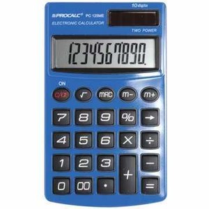 4891450125131 - CALCULADORA PESSOAL PROCALC 10 DÍGITOS METALLIC CAPA DURA PRETO