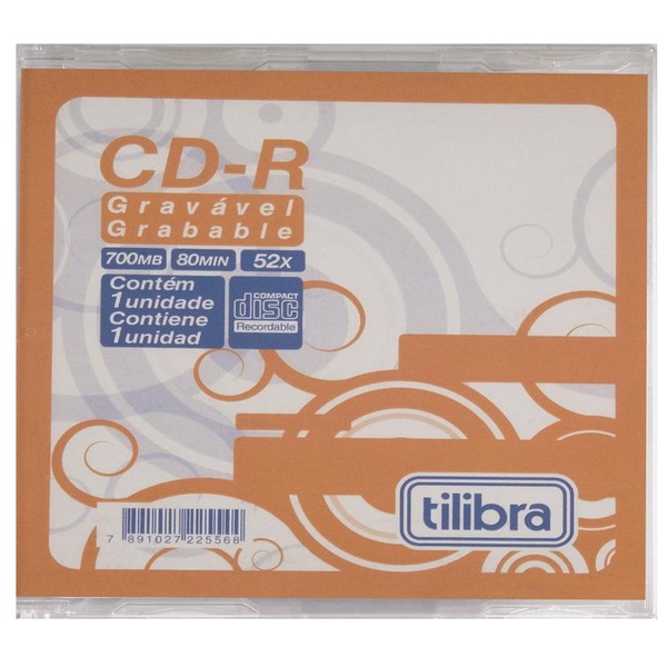 7891027225568 - TILIBRA SLIM CASE CD-R 700 MB / 80 MIN 52X 1 DISCO