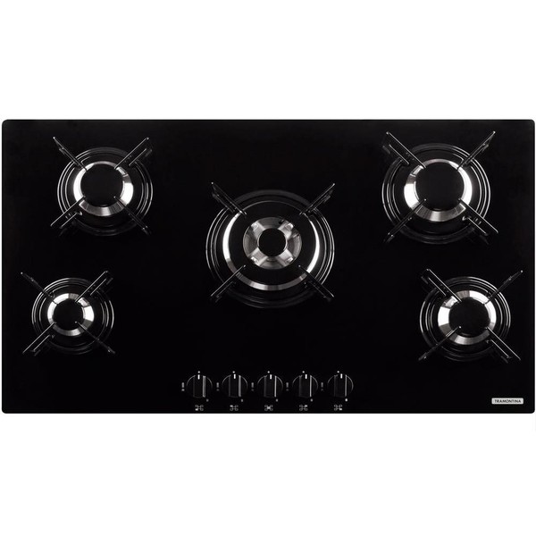 7894693027719 - TRAMONTINA PERFECTA PENTA PLUS 5GG TRI 90 COOKTOP 5 BOCAS PRETO